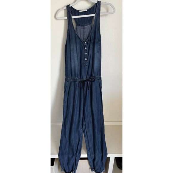 Lovestitch Women's One-Piece Denim Jumpsuit Size Small Romper Tank Top - Picture 4 of 11